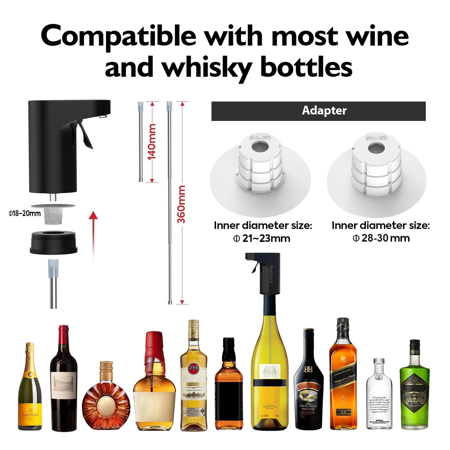 Electronic wine dispenser aerator whisky dispenser alcohol pourer 1-999ml precise pouring